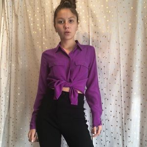 Eggplant JCrew Silk Top